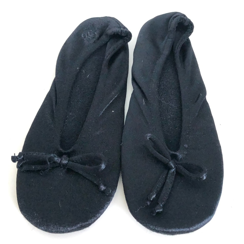 Isotoner Black Satin Ballet Slippers